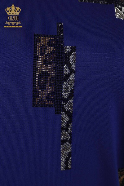 Venta al por mayor de Suéter de Punto para Mujer - Modelo Americano - Azul Oscuro - 16709 | kazee - Thumbnail