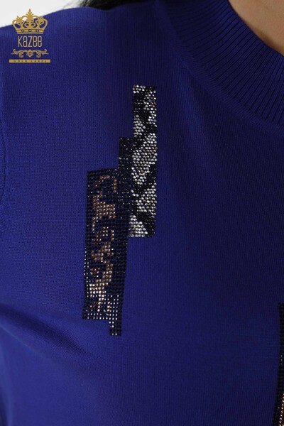 Venta al por mayor de Suéter de Punto para Mujer - Modelo Americano - Azul Oscuro - 16709 | kazee - Thumbnail