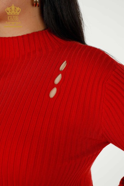 Venta al por mayor Suéter de Punto para Mujer con Detalle de Agujero Rojo - 30395 | KAZEE - Thumbnail