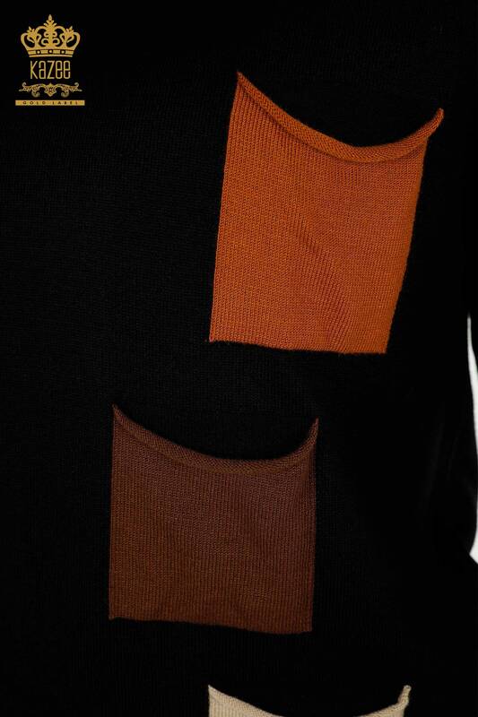 Venta al por mayor de Suéter de Punto para Mujer con Bolsillos de Colores - 30108 | KAZEE