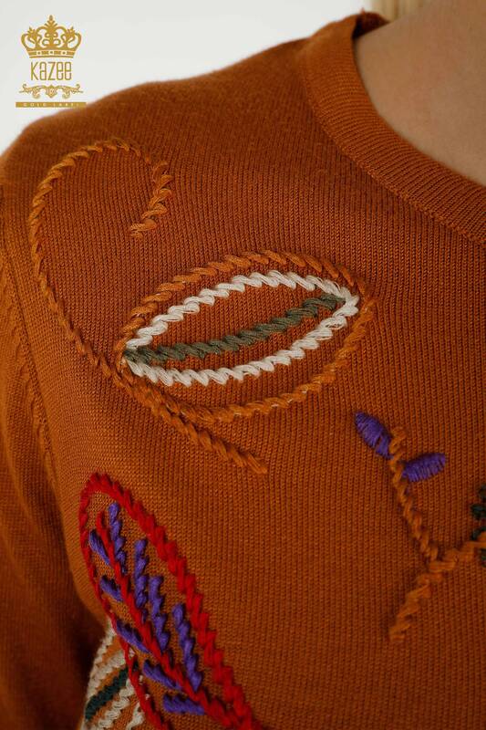 Venta al por mayor Suéter de Punto para Mujer con Patrón de Bordado - 30652 | KAZEE