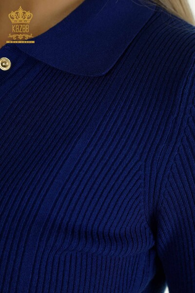 Venta al por mayor Saks detallados del botón del suéter de los géneros de punto de las mujeres - 30364 | KAZEE - Thumbnail