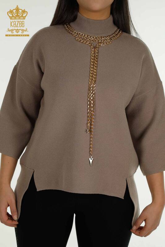 Venta al por mayor Suéter de Mujer con Detalle de Cadena Visón - 30270 | KAZEE