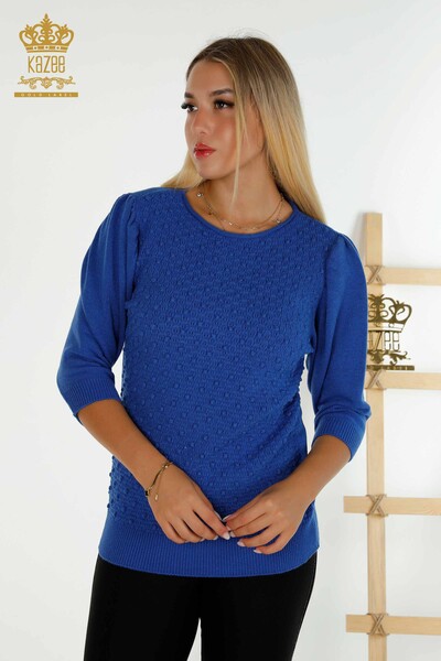 Venta al por mayor Saks de manga de globo tejido suéter de prendas de punto para mujer - 30340 | KAZEE - Thumbnail