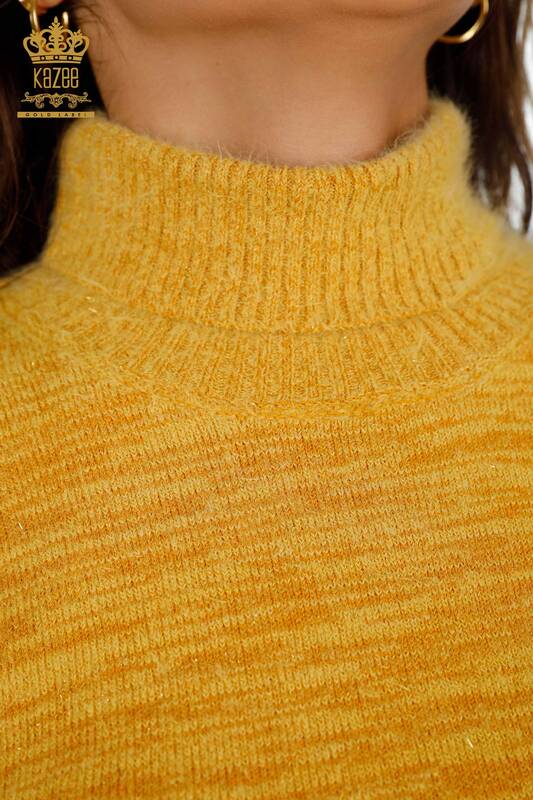 Venta al por mayor Suéter de punto de mujer con cuello alto de viscosa de transición brillante - 19080 | kazee