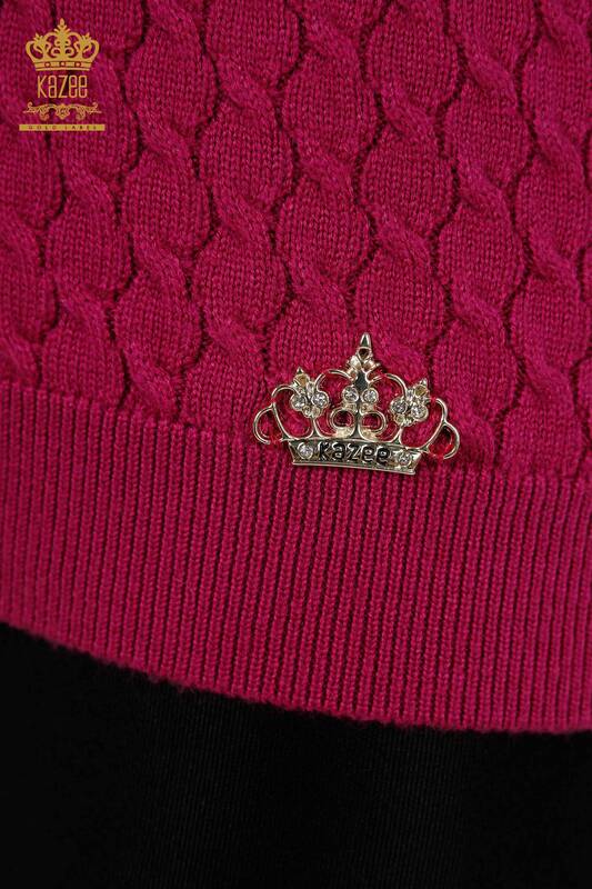 Venta al por mayor de Suéter de Punto para Mujer Modelo Americano Básico Púrpura - 30119 | kazee