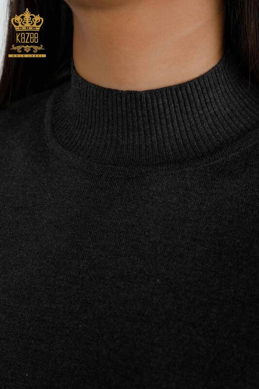 Venta al por mayor de prendas de punto de mujer de cuello alto de viscosa básica de manga corta - 16168 | kazee