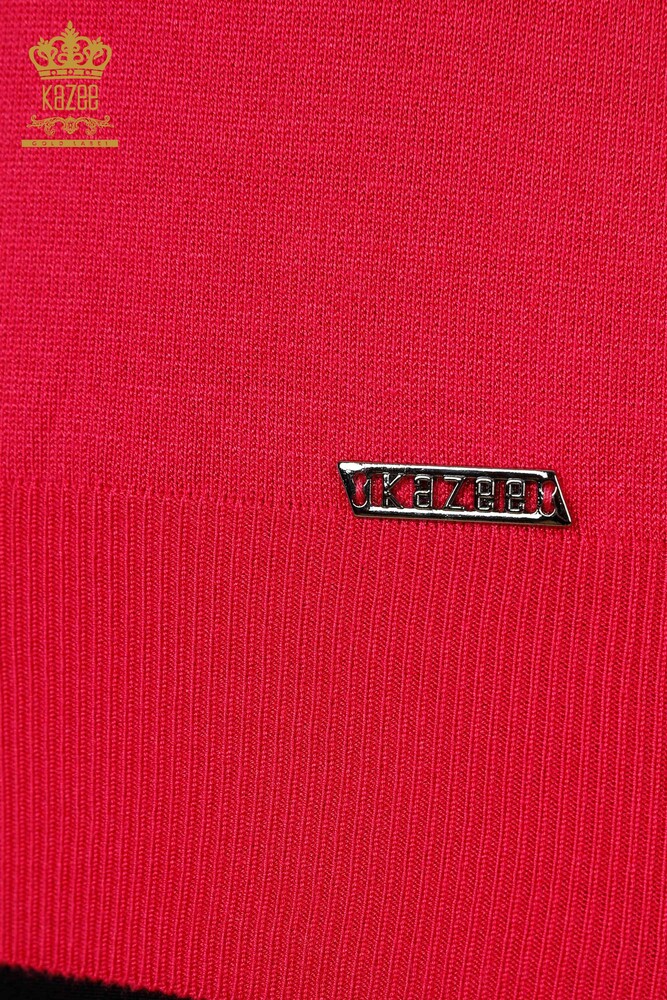 Venta al por mayor de prendas de punto para mujer Manga cero Fucsia oscuro - 16922 | kazee - 4