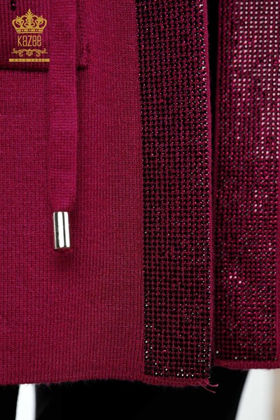 Venta al por mayor de prendas de punto para mujer, bolsillo, letras, piedra, borde bordado, raya - 16829 | kazee - Thumbnail