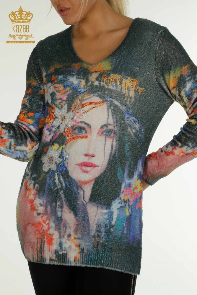 Venta al por mayor Prendas de punto de Angora para mujer con estampado digital - 40017 | KAZEE - 2