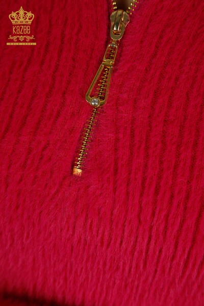 Venta al por mayor Prendas de Punto para Mujer Angora Piedra con Cuentas Fucsia - 30769 | KAZEE - 5