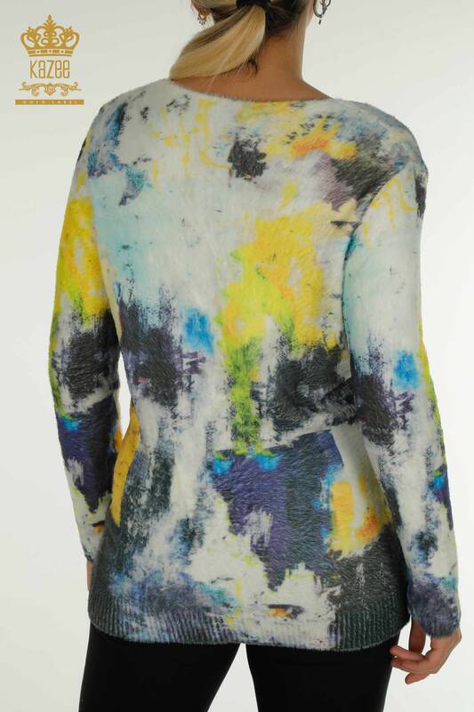 Venta al por mayor Suéter de Punto de Angora para Mujer Impreso Digital - 40021 | KAZEE