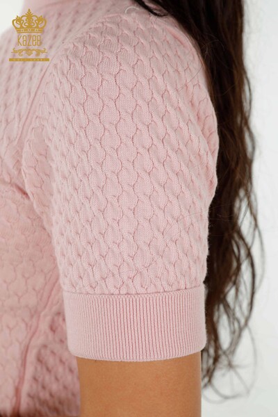 Venta al por mayor de Suéter de Punto para Mujer - Americano Modelo Básico Polvo - 30119 | kazee - Thumbnail