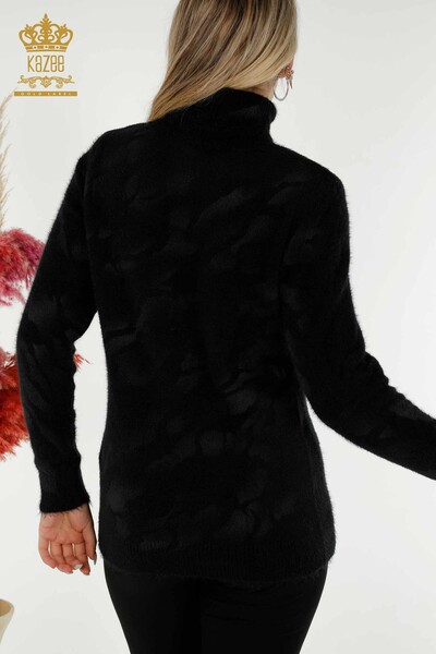 Venta al por mayor Suéter de Punto de Mujer Angora Estampado Negro - 18990 | kazee - Thumbnail