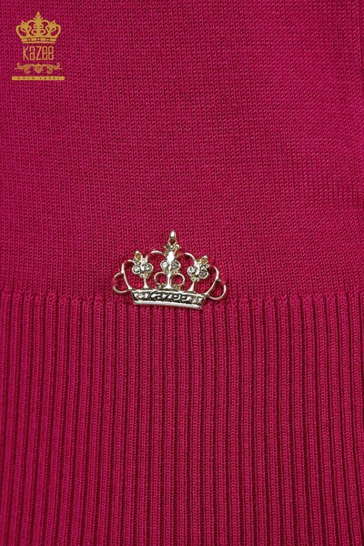 Venta al por mayor de Suéter de Punto para Mujer Modelo Americano Básico Fucsia Oscuro - 16271| kazee - 5