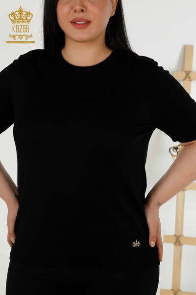 Venta al por mayor Suéter de Punto para Mujer Modelo Americano Básico Negro - 16271| kazee - Thumbnail