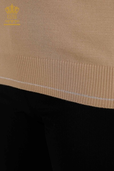 Venta al por mayor de Suéter de punto para mujer - Básico - Beige - 30110 | kazee - 5