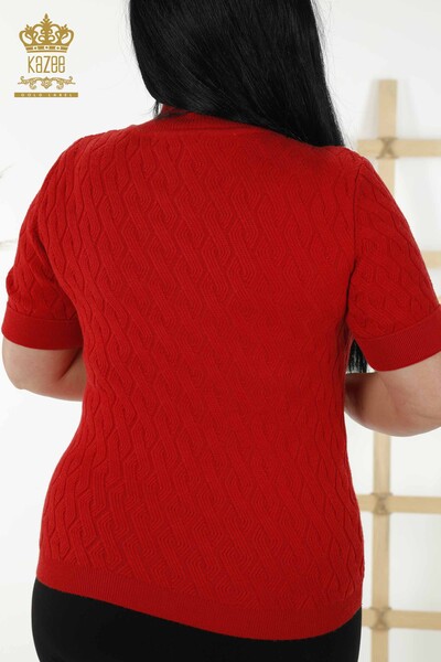 Venta al por mayor Suéter de mujer - Básico - Rojo - 16181 | kazee - Thumbnail