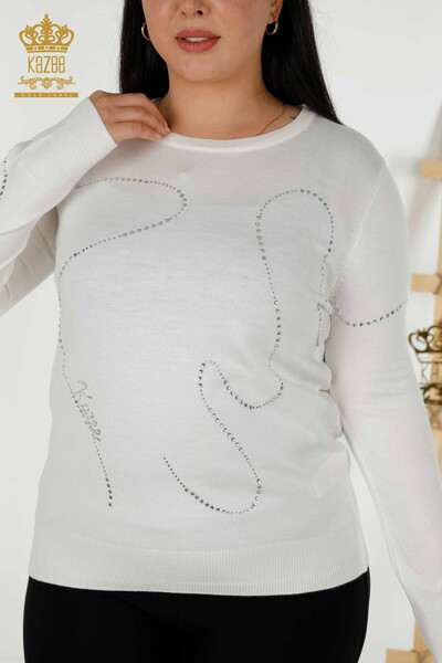 Venta al por mayor Suéter de Punto para Mujer - Cuello Redondo - Crudo - 30157 | kazee - 2