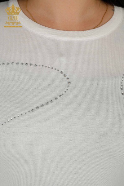 Venta al por mayor Suéter de Punto para Mujer - Cuello Redondo - Crudo - 30157 | kazee - 3