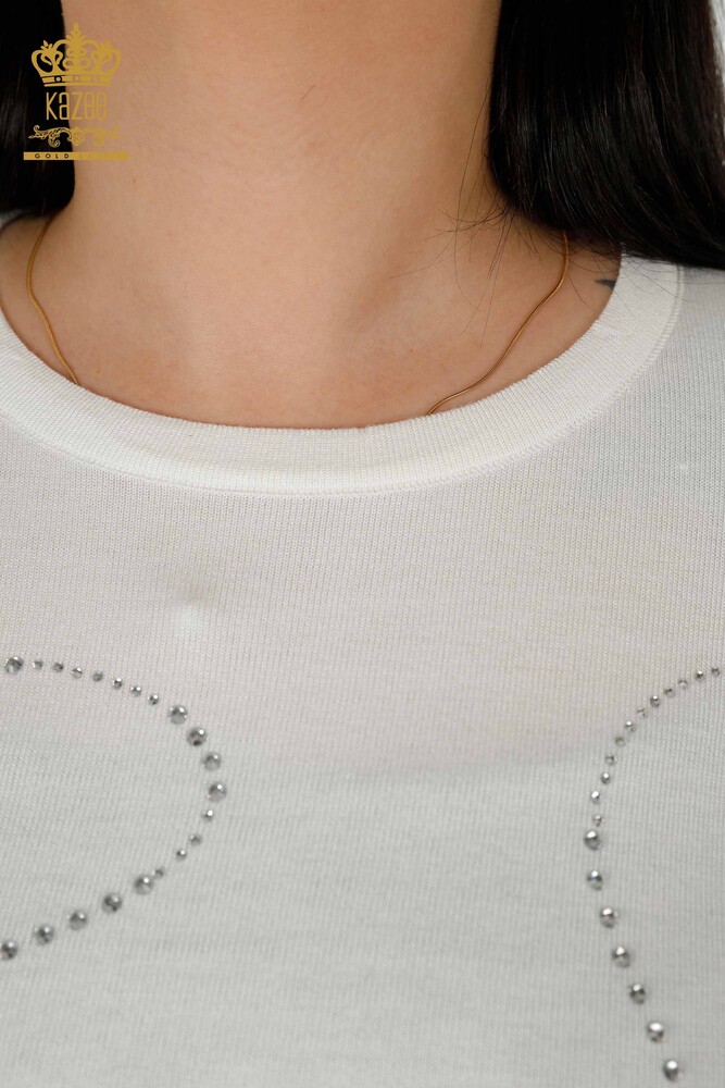 Venta al por mayor Suéter de Punto para Mujer - Cuello Redondo - Crudo - 30157 | kazee - 5