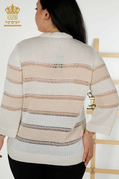 Venta al por mayor Sweater de Punto Mujer - Dos Colores - Bone Beige - 30298 | kazee - Thumbnail