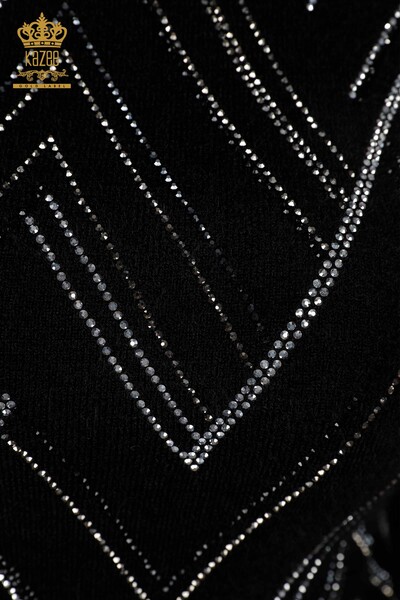 Venta al por mayor de suéteres de punto para mujer, línea bordada con piedra detallada - 18908 | kazee - Thumbnail (2)