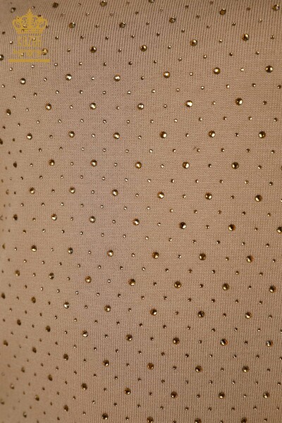 Venta al por mayor Suéter de punto para mujer - Manga corta - Beige - 16950 | kazee - 3