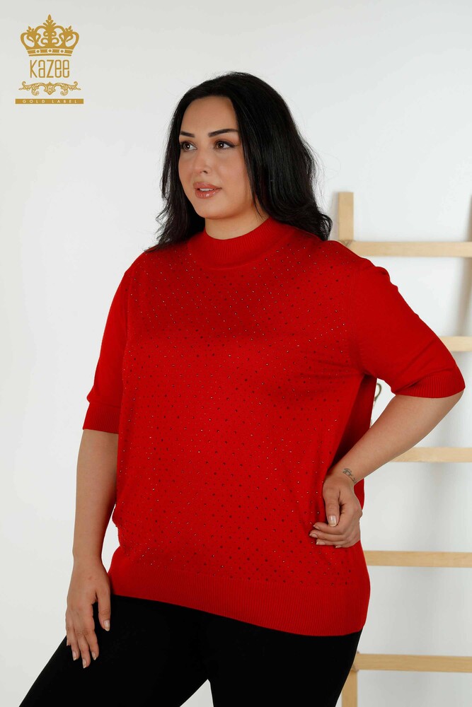 Venta al por mayor Suéter de mujer - Manga corta - Rojo - 16950 | kazee - 1