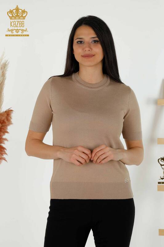 Venta al por mayor de Suéter de Punto para Mujer - Modelo Americano - Beige - 30255 | kazee