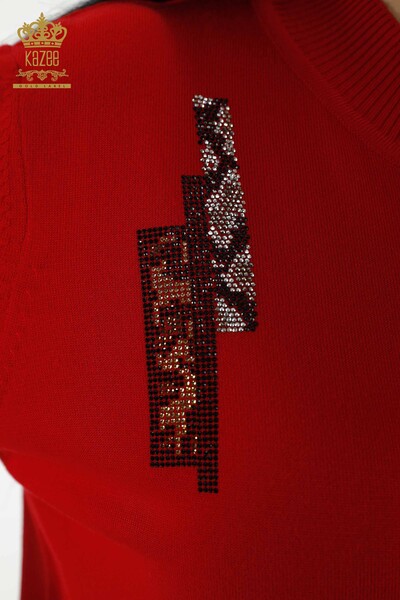 Venta al por mayor de Suéter de Punto para Mujer - Modelo Americano - Rojo - 16709 | kazee - Thumbnail