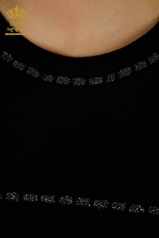 Venta al por mayor Suéter de Punto para Mujer Modelo Americano Negro - 30352 | KAZEE