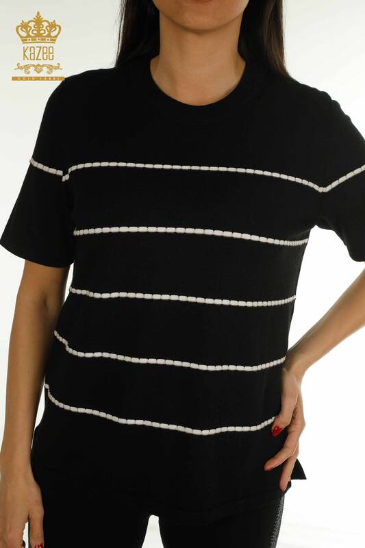 Venta al por mayor Suéter de Punto para Mujer Modelo Americano Negro - 30355 | KAZEE