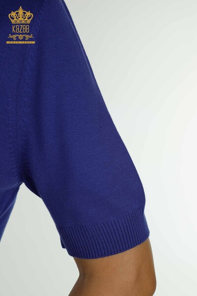 Venta al por mayor Suéter de Punto para Mujer Modelo Americano Violeta - 15943 | KAZEE - Thumbnail