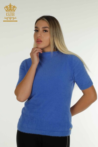 Venta al por mayor Jersey de Punto para Mujer Angora Basic Azul - 30610 | KAZEE - Thumbnail