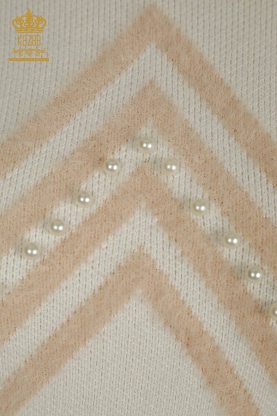 Venta al por mayor Suéter de Punto para Mujer Angora Bead Detallado Crudo - 30232 | KAZEE - Thumbnail