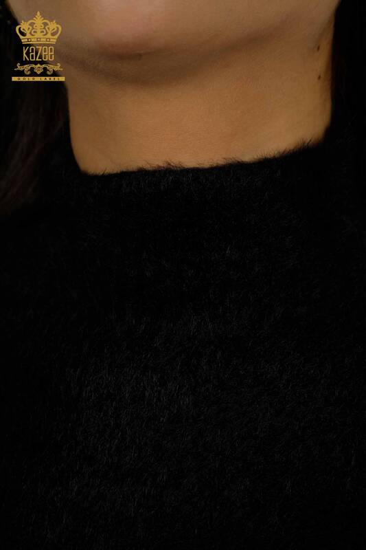 Venta al por mayor Suéter de Punto para Mujer Angora Bicolor Fucsia Negro - 30187 | KAZEE