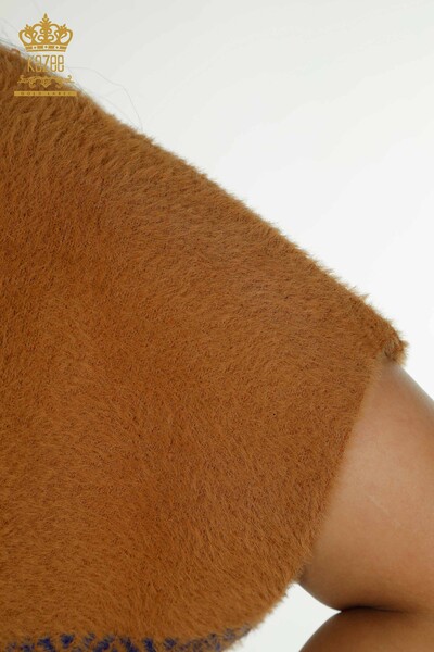 Venta al por mayor Suéter de Punto para Mujer Angora Dos Colores Marrón Saks - 30187 | KAZEE - Thumbnail
