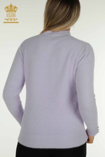 Venta al por mayor Suéter de Punto para Mujer Angora Botón Detallado Lila - 30667 | KAZEE - Thumbnail