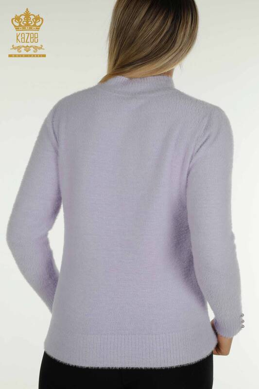Venta al por mayor Suéter de Punto para Mujer Angora Botón Detallado Lila - 30667 | KAZEE
