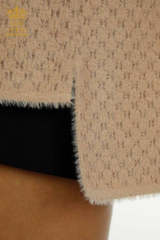 Venta al por mayor Suéter de Punto para Mujer Angora Detallado Beige - 30446 | KAZEE
