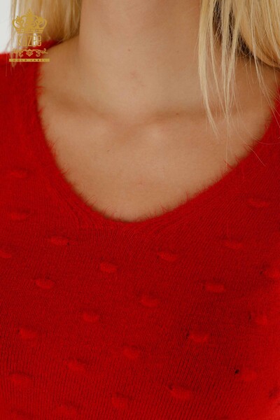 Venta al por mayor Suéter de Punto para Mujer Angora Rojo - 18474 | KAZEE - Thumbnail