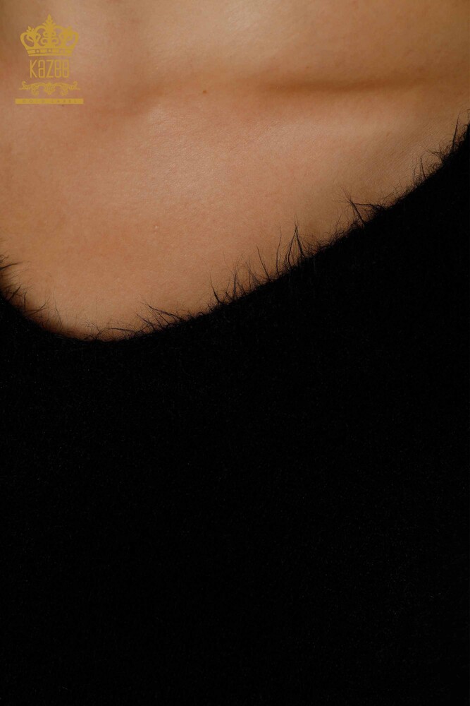 Venta al por mayor Jersey de Punto para Mujer Basic Angora Negro - 12047 | KAZEE - 4