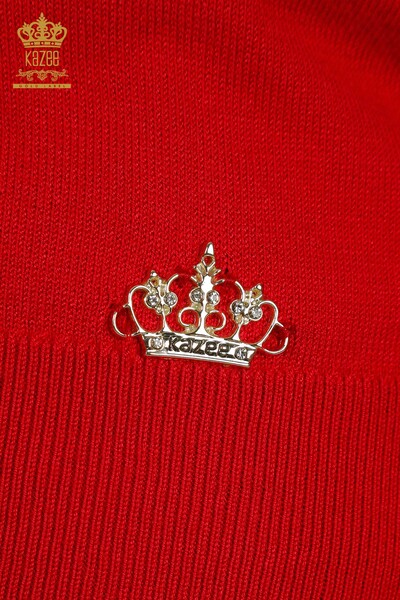 Venta al por mayor Jersey de Mujer de Punto Básico con Logo Coral - 11052 | KAZEE - Thumbnail