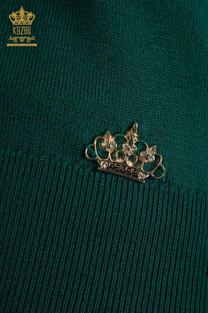 Venta al por mayor Jersey de Punto para Mujer Basic Verde con Logo - 11052 | KAZEE - 4
