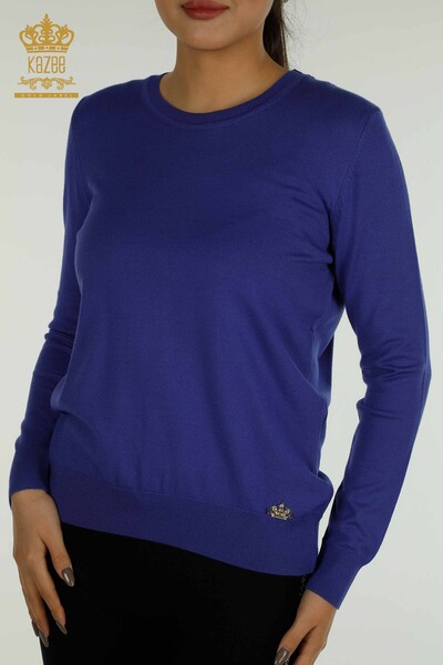 Venta al por mayor Jersey de Punto para Mujer Basic Violeta con Logo - 11052 | KAZEE - 2