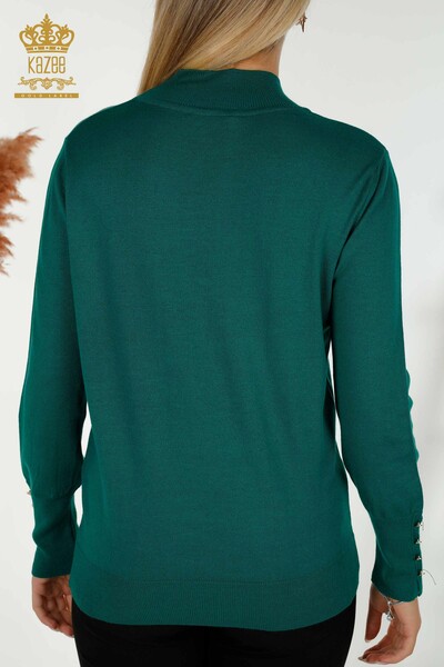 Venta al por mayor Suéter de Punto para Mujer Básico Verde Oscuro - 30507 | KAZEE - Thumbnail