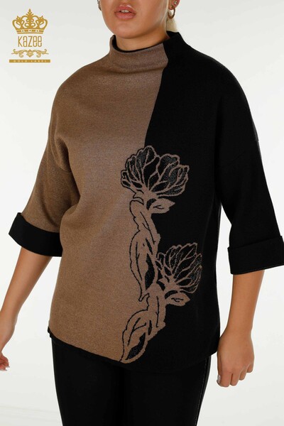 Venta al por mayor Jersey de Punto para Mujer Dos Colores Negro - 30197 | KAZEE - 2