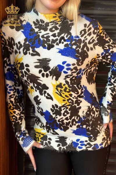 Venta al por mayor Suéter de punto para mujer Saks de Angora bordados con piedra - 18948 | KAZEE - 2