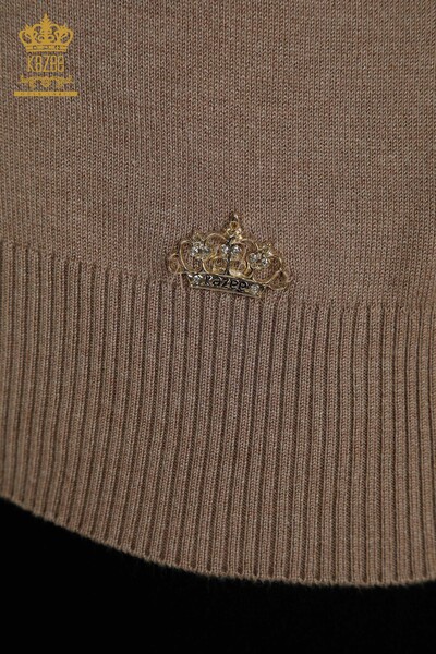 Venta al por mayor de Punto de Mujer Suéter Cuello Alto Básico Visón - 30613 | KAZEE - Thumbnail